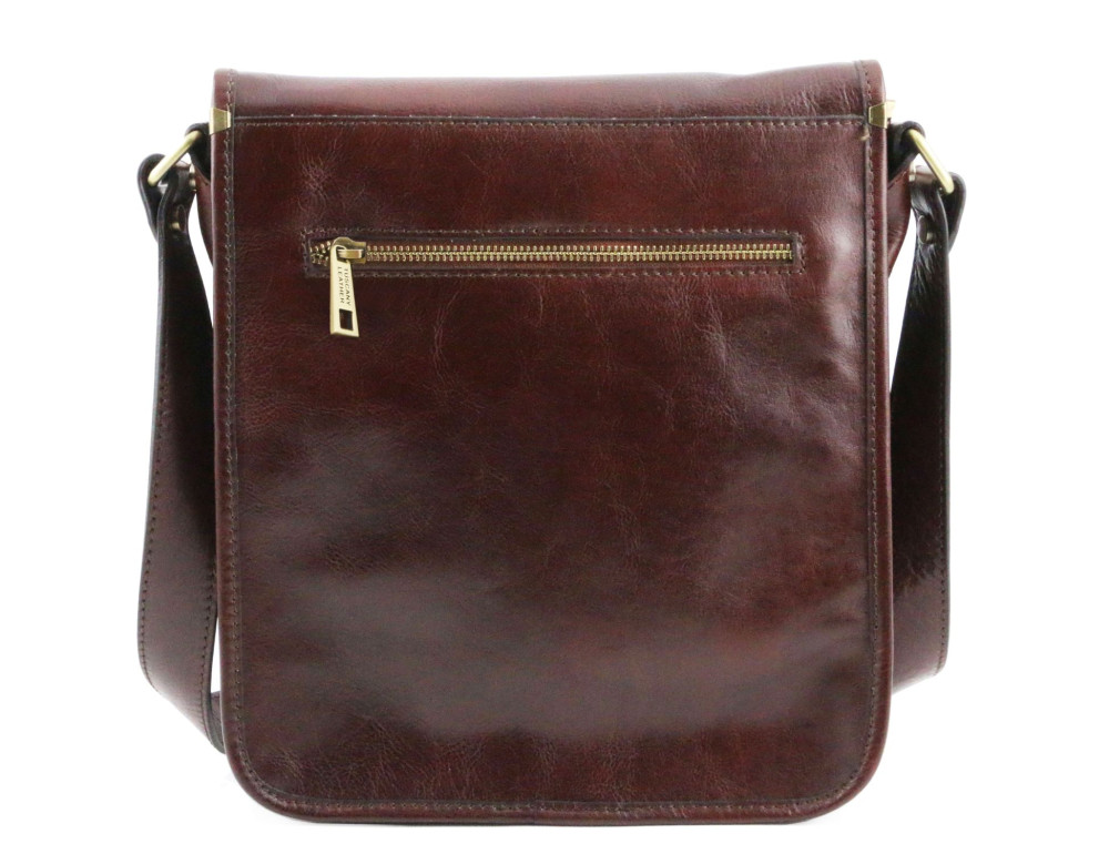 Чоловічий шкіряний месенджер із клапаном Tuscany Leather Messenger TL141255 (Темно-коричневий) - Фотографія № 2