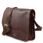 Чоловічий шкіряний месенджер Tuscany Leather Messenger Double TL90475 (Коричневий) - Фотографія № 101