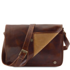 Чоловічий шкіряний месенджер Tuscany Leather Messenger Double TL90475 (Коричневий) - Фотографія № 102