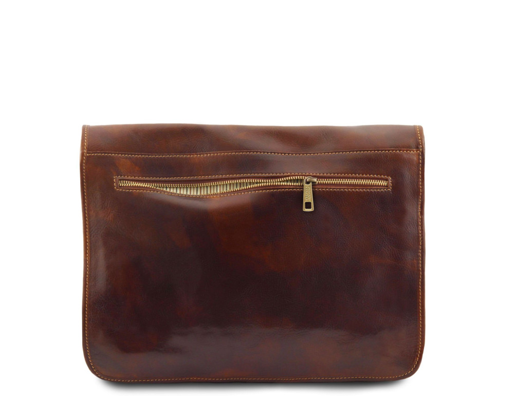 Чоловічий шкіряний месенджер Tuscany Leather Messenger Double TL90475 (Коричневий) - Фотографія № 4