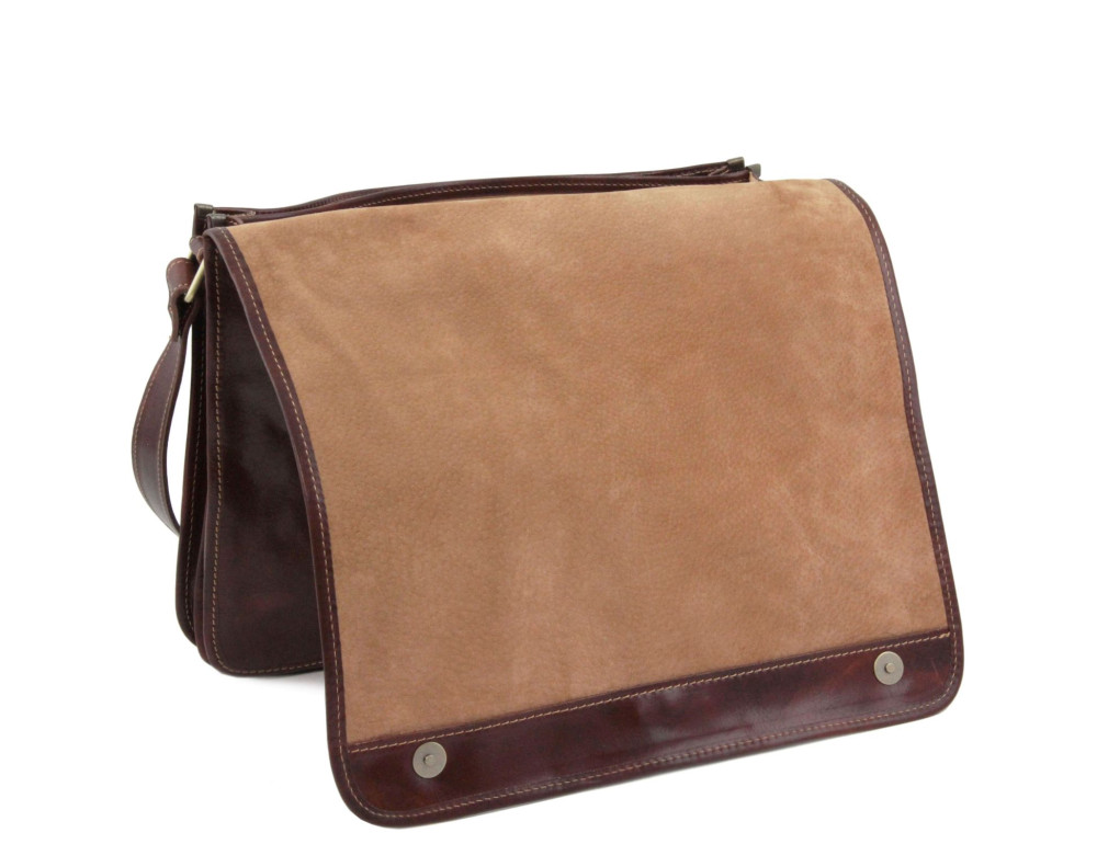 Чоловічий шкіряний месенджер Tuscany Leather Messenger Double TL90475 (Коричневий) - Фотографія № 5