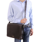 Чоловічий шкіряний месенджер Tuscany Leather Messenger Double TL90475 (Коричневий) - Фотографія № 107