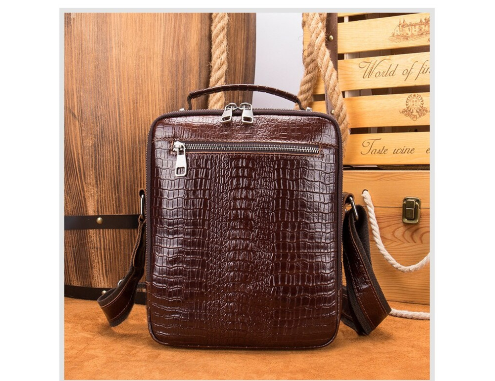 Чоловіча барсетка через плече на 2 відділення Bexhill bx6014 design2 brown - Фотографія № 2