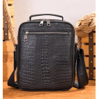 Чоловіча барсетка зі шкіри під рептилію Bexhill bx6014 design2 Black - Фотографія № 101