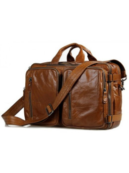 Мужская кожаная сумка - трансформер рыжего цвета Vintage 14353