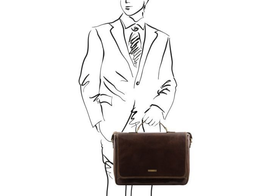 Чоловіча шкіряна сумка через плече PADOVA Tuscany Leather TL140891 Dark Brown - Фотографія № 2