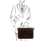 Чоловіча шкіряна сумка через плече PADOVA Tuscany Leather TL140891 Dark Brown - Фотографія № 101
