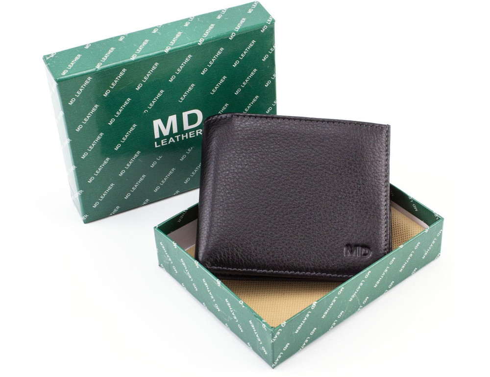 Чоловічий гаманець без клямки зі свинячої шкіри MD Leather 22-208B - Фотографія № 2