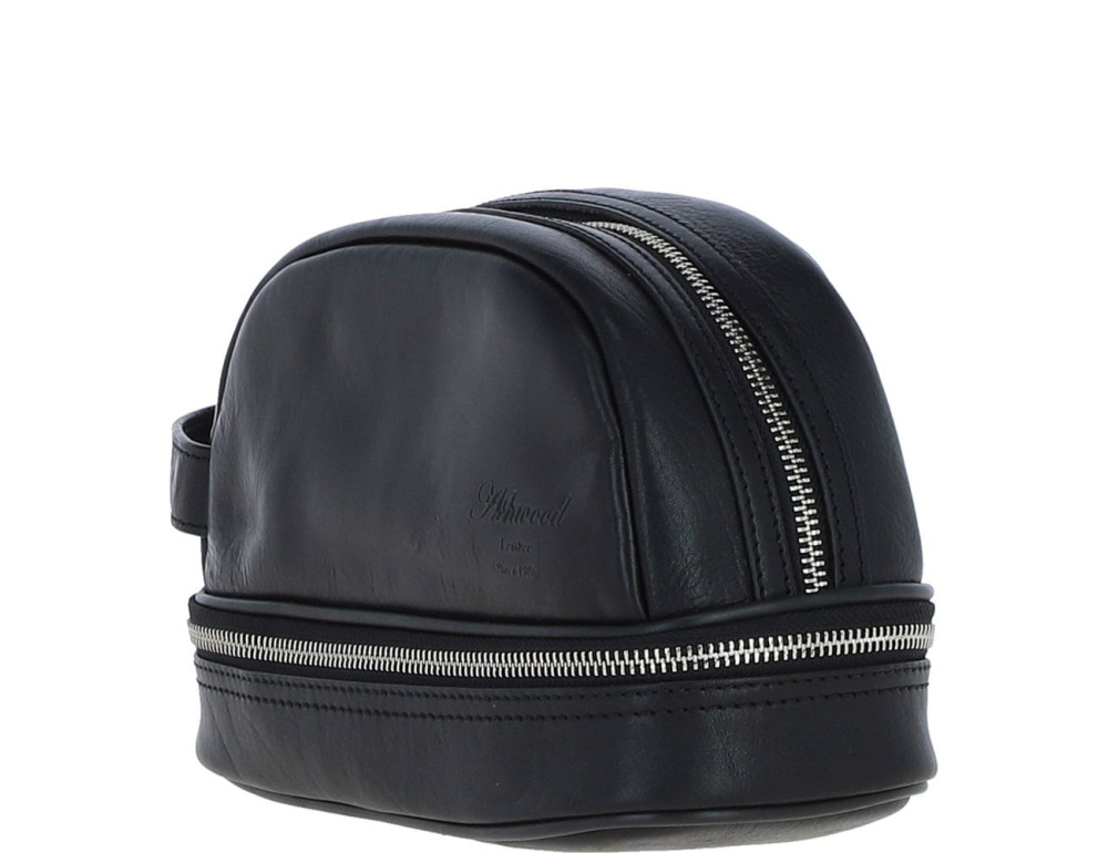 Чоловічий шкіряний несесер із підвальною блискавкою Ashwood PL41 Black - Фотографія № 3
