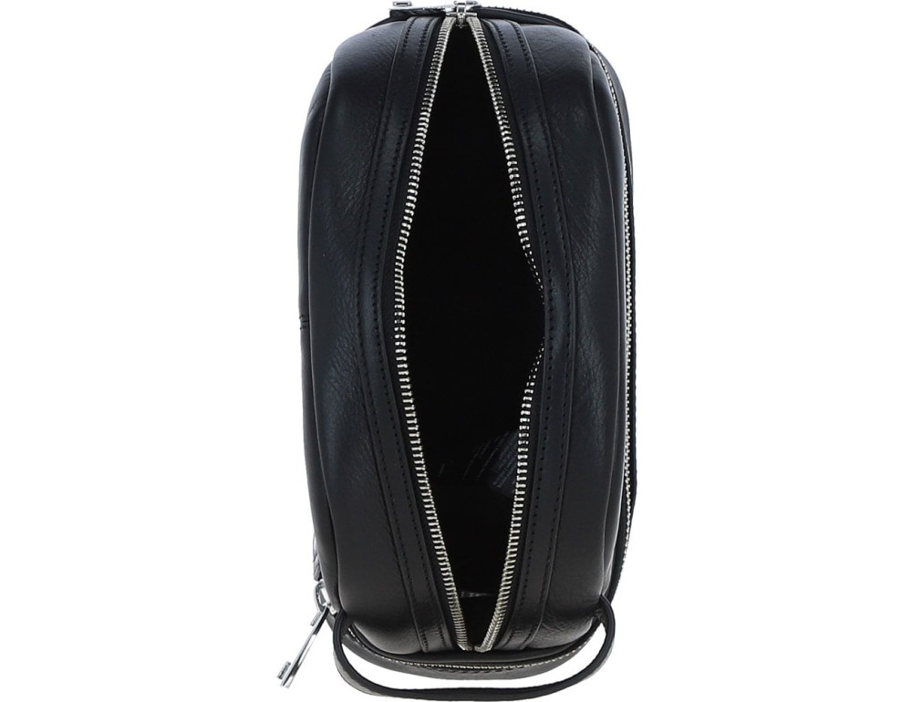 Чоловічий шкіряний несесер із підвальною блискавкою Ashwood PL41 Black - Фотографія № 6