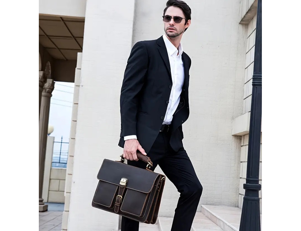 Чоловічий шкіряний портфель Bexhill Bx7164 DBrown - Фотографія № 2
