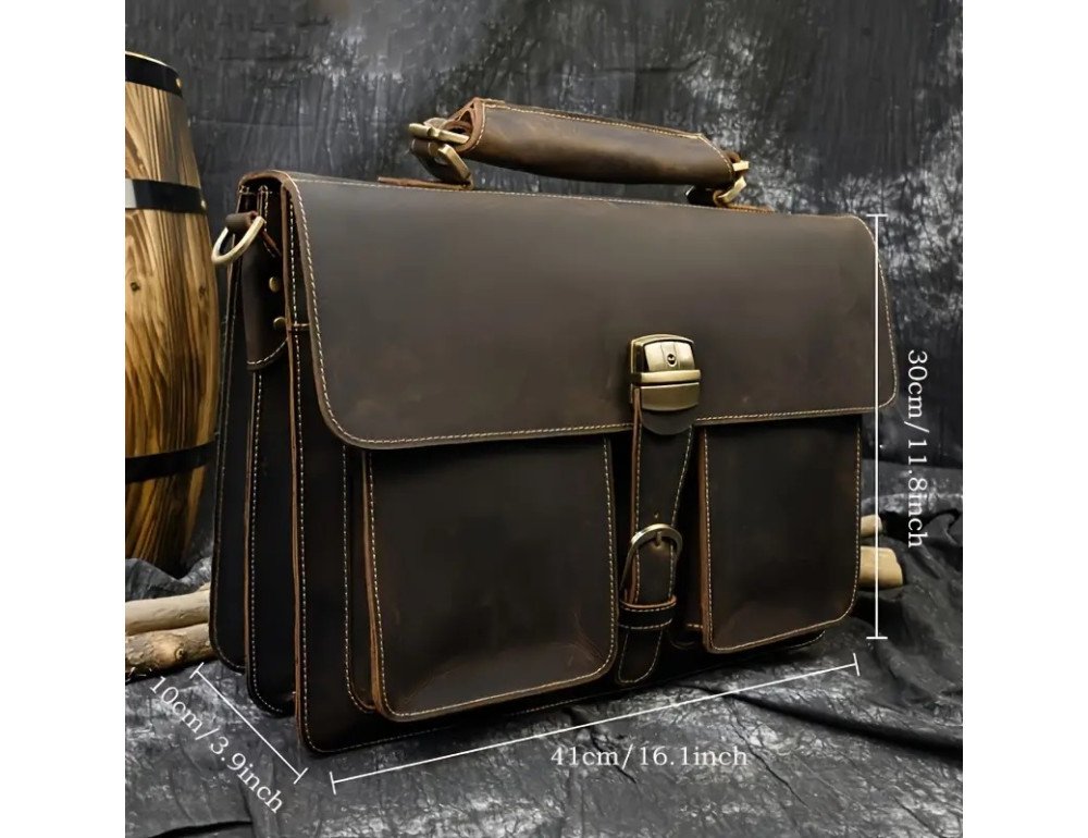 Чоловічий шкіряний портфель Bexhill Bx7164 DBrown - Фотографія № 3