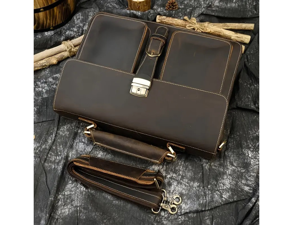 Чоловічий шкіряний портфель Bexhill Bx7164 DBrown - Фотографія № 4