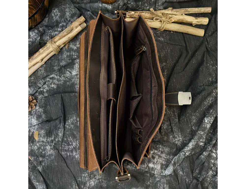 Чоловічий шкіряний портфель Bexhill Bx7164 DBrown - Фотографія № 9