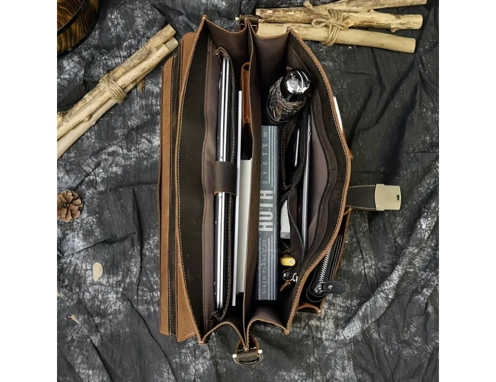Чоловічий шкіряний портфель Bexhill Bx7164 DBrown - Фотографія № 10