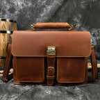 Чоловічий шкіряний портфель великого розміру Bexhill Bx7164 LgBrown - Фотографія № 100