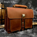 Чоловічий шкіряний портфель великого розміру Bexhill Bx7164 LgBrown - Фотографія № 101