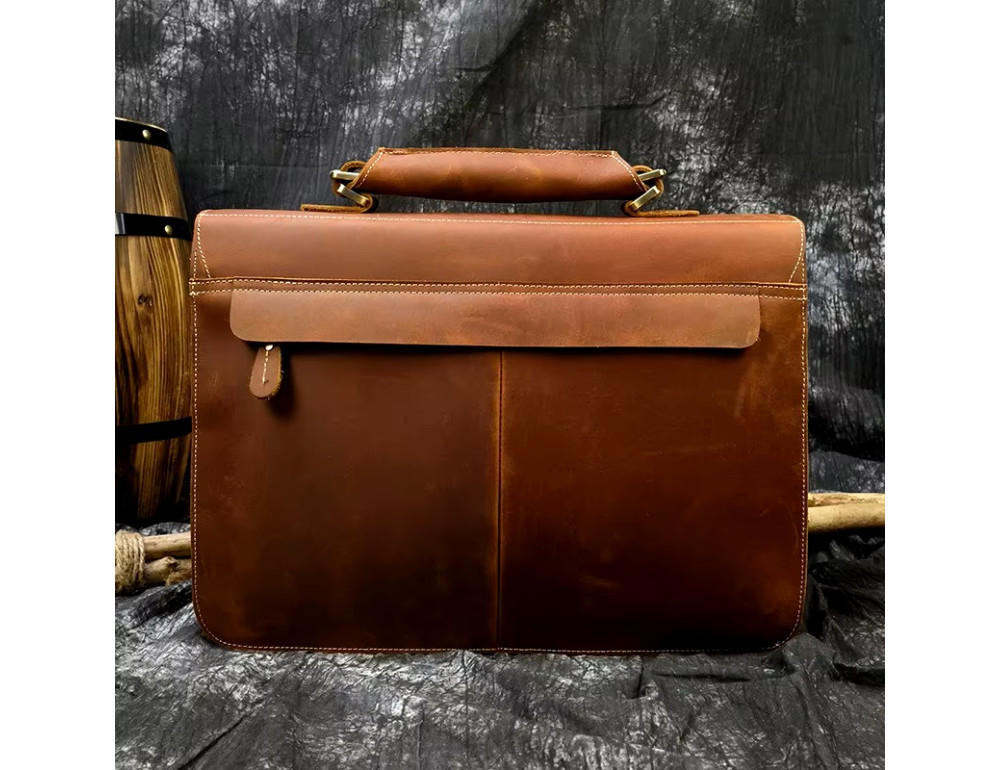 Чоловічий шкіряний портфель великого розміру Bexhill Bx7164 LgBrown - Фотографія № 3