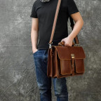 Чоловічий шкіряний портфель великого розміру Bexhill Bx7164 LgBrown - Фотографія № 104