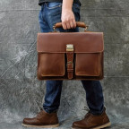 Чоловічий шкіряний портфель великого розміру Bexhill Bx7164 LgBrown - Фотографія № 105