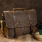 Чоловічий портфель з комбінованої шкіри та тканини Vintage 20116 - Фотографія № 100