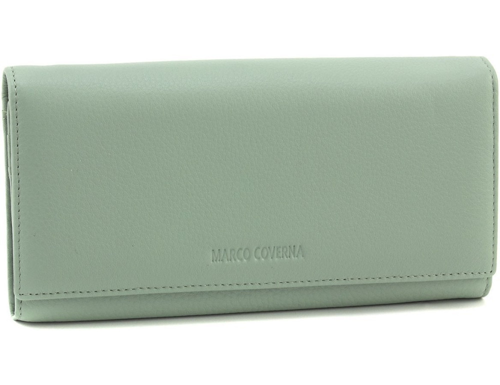 Гаманець з натуральної шкіри Marco Coverna W001 Light Green - Фотографія № 1 Гаманець з натуральної шкіри Marco Coverna W001 Light Green - Фотографія № 1