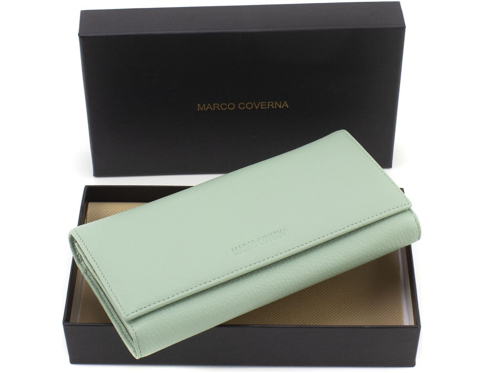Гаманець з натуральної шкіри Marco Coverna W001 Light Green - Фотографія № 10