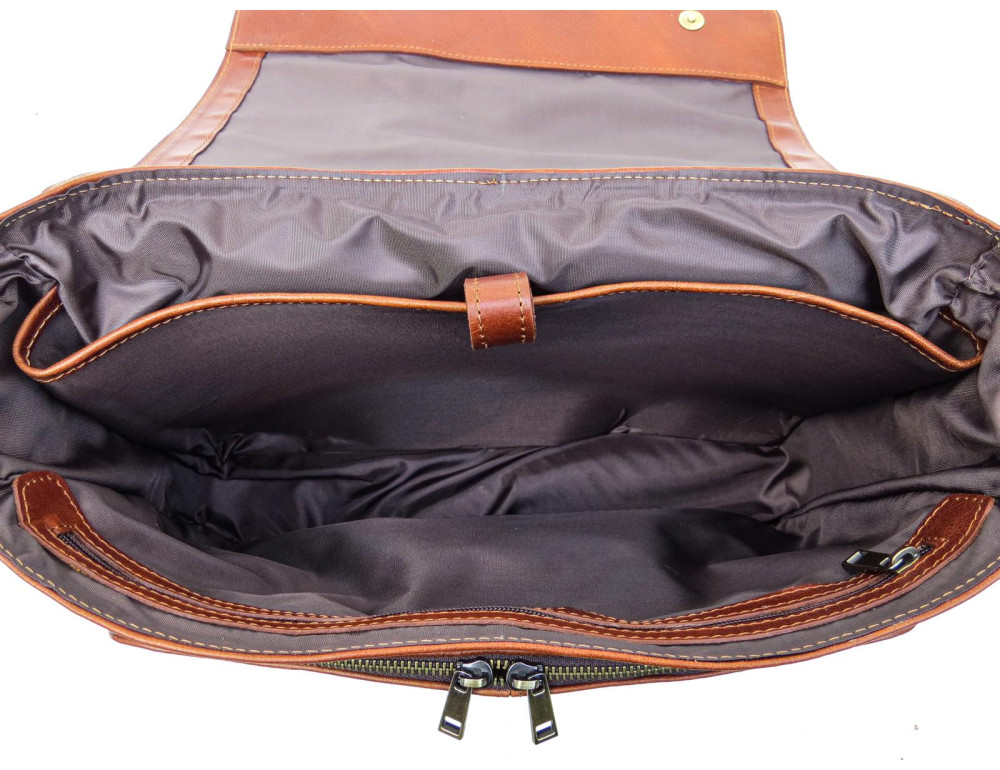 Руда шкіряна сумка месенджер на 15.6 "Newery N8128GCR - Фотографія № 6