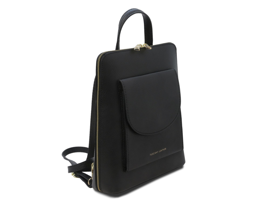 Невелика жіноча сумка-рюкзак Tuscany Leather TL142092 Black - Фотографія № 3