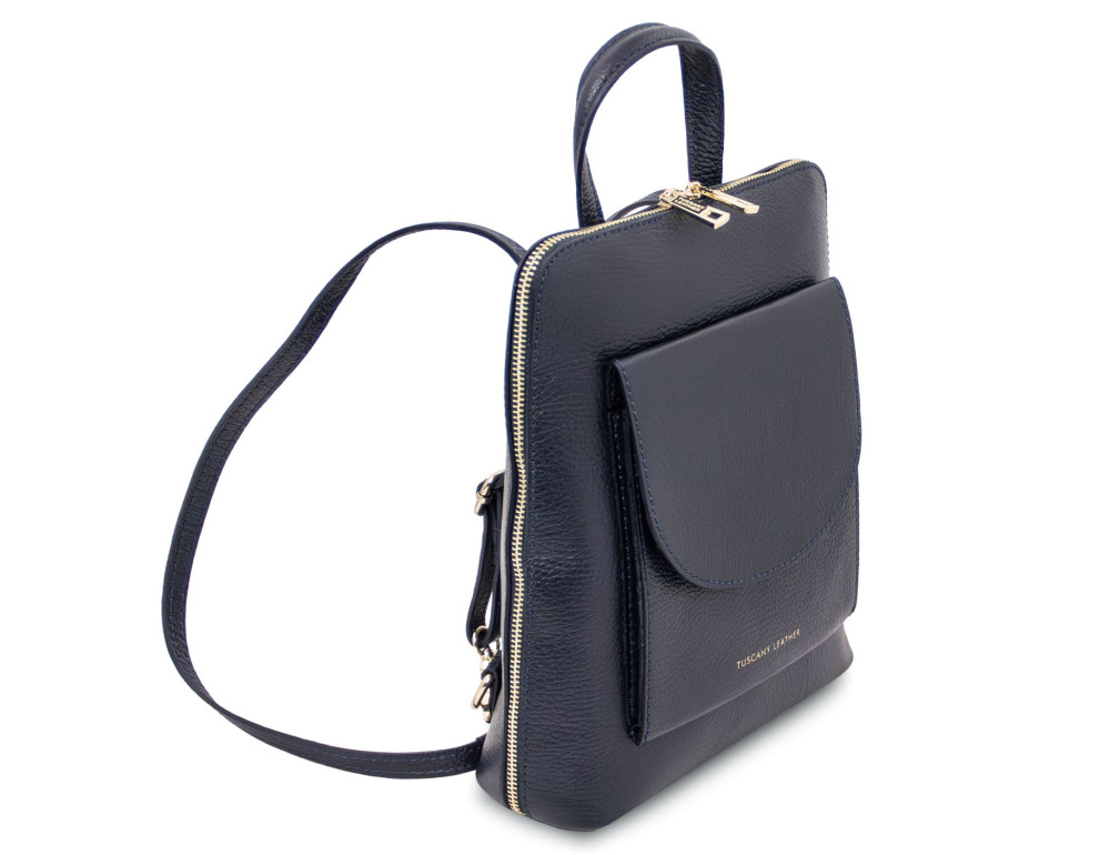 Невелика сумка-рюкзак жіноча Tuscany Leather TL142092 Blu scuro - Фотографія № 3