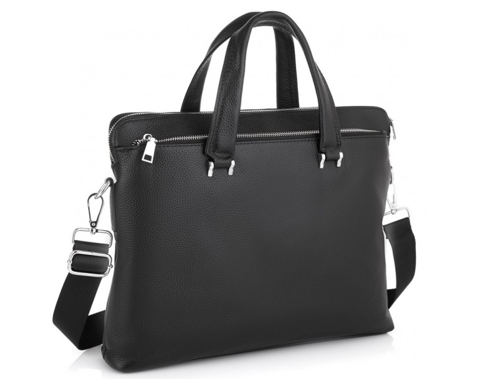Чорна шкіряна сумка під ноутбук Tiding Bag NM23-2307A - Фотографія № 1 Чорна шкіряна сумка під ноутбук Tiding Bag NM23-2307A - Фотографія № 1