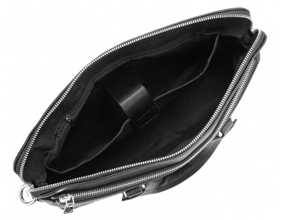 Чорна шкіряна сумка під ноутбук Tiding Bag NM23-2307A - Фотографія № 5