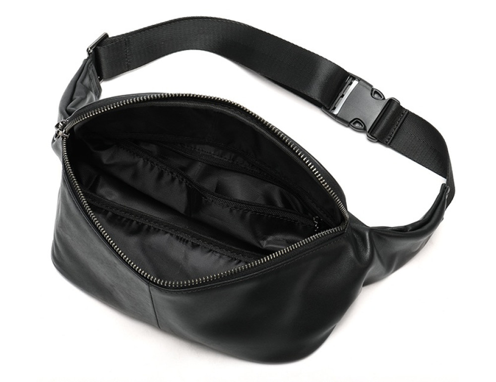 Чорна шкіряна сумка на пояс Tiding Bag NZC9066A - Фотографія № 5