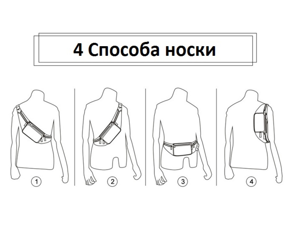 Чорна шкіряна сумка на пояс Tiding Bag NZC9066A - Фотографія № 6