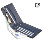 Чорний шкіряний портмоне Visconti PLR72 BK / ST / BL Segesta c RFID - Фотографія № 101