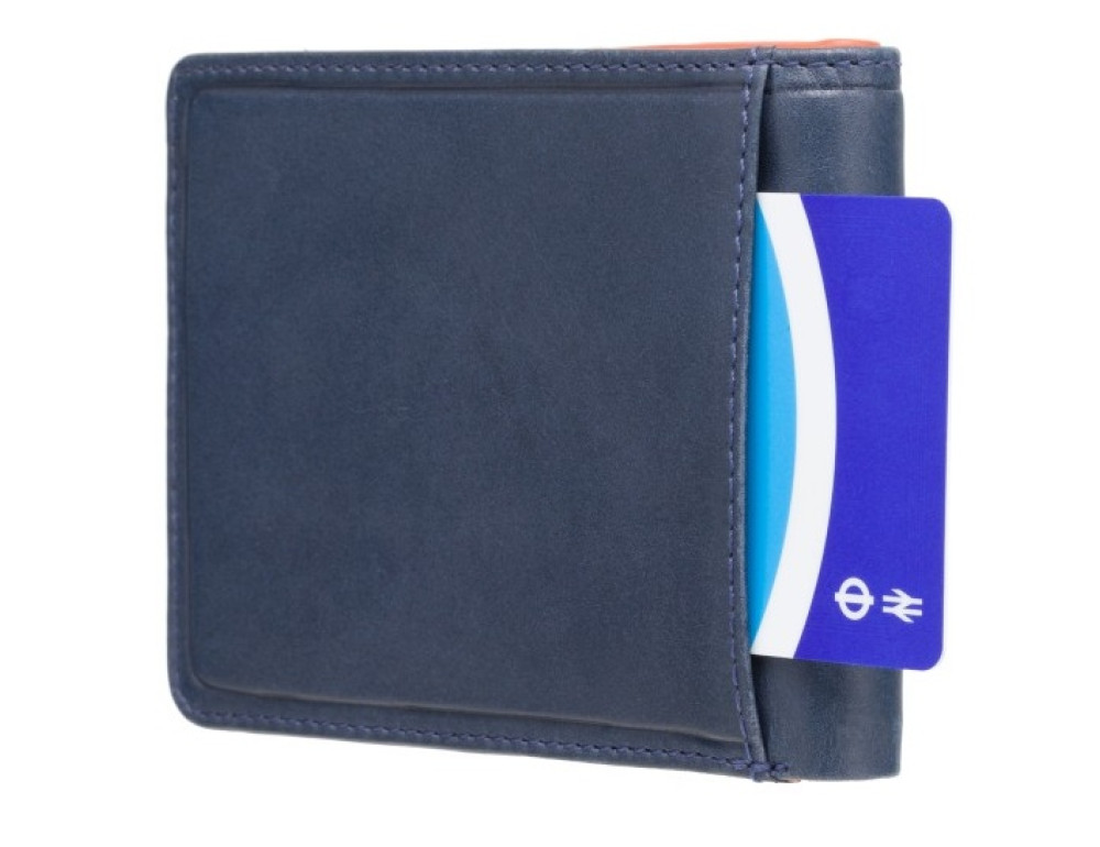 Синій шкіряний портмоне Visconti PLR72 ST / BL / OR Segesta c RFID - Фотографія № 4