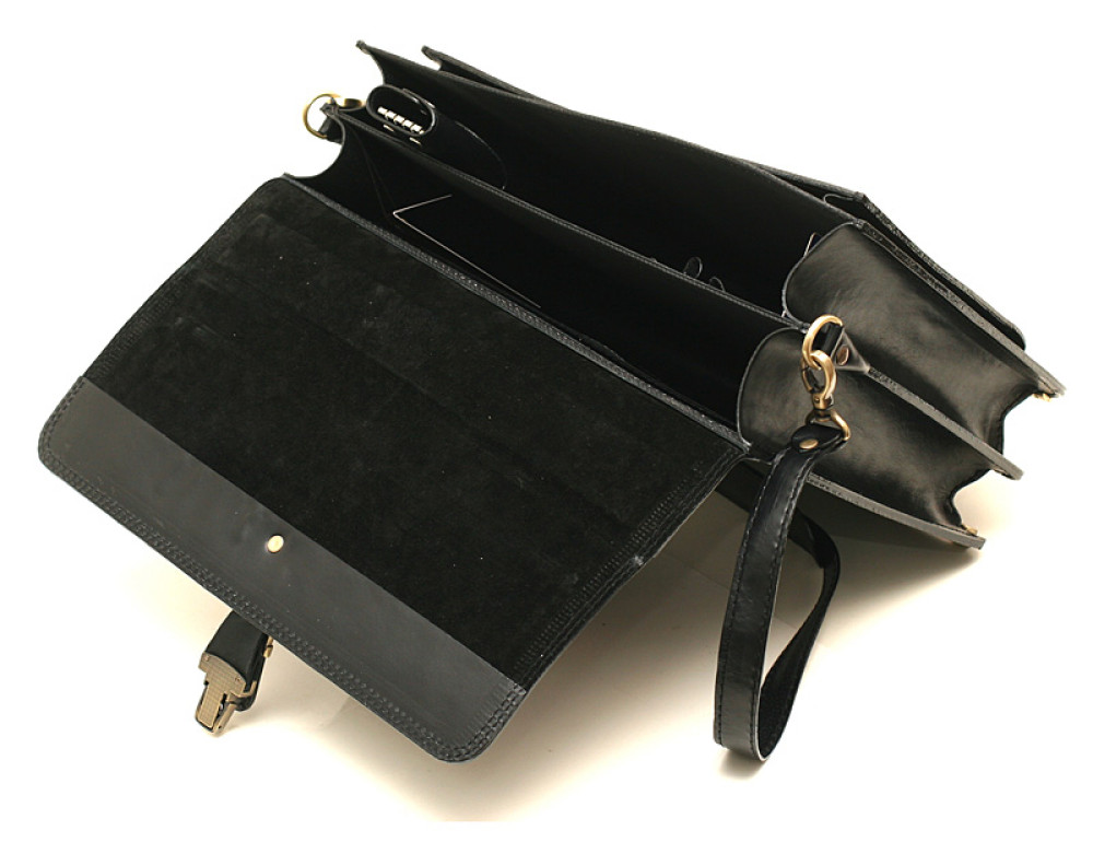 Чорний шкіряний портфель чоловічий Manufatto РП-10 - Фотографія № 5