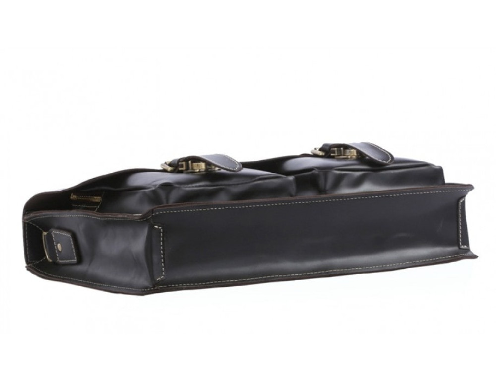 Шкіряний портфель TIDING BAG 7105A чорний - Фотографія № 3