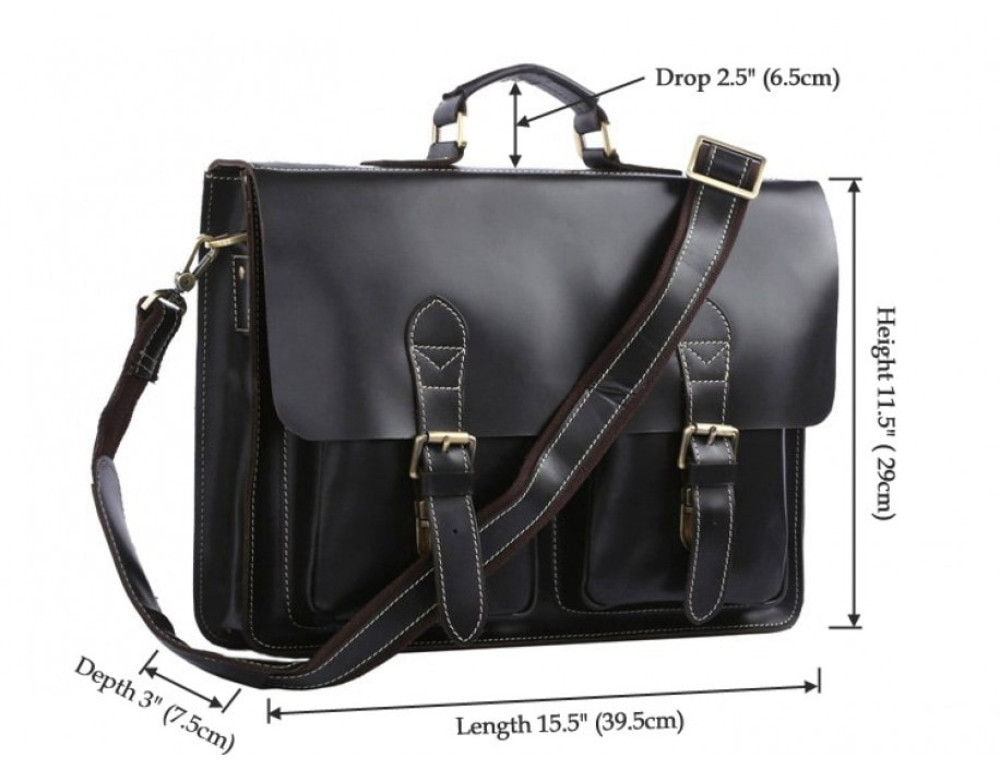Шкіряний портфель TIDING BAG 7105A чорний - Фотографія № 6