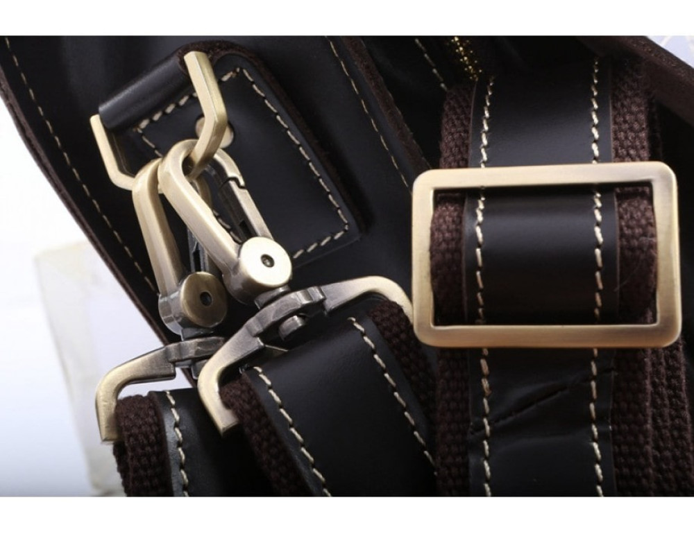 Шкіряний портфель TIDING BAG 7105A чорний - Фотографія № 13