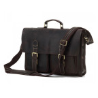 Шкіряний портфель TIDING BAG 7105R темно-коричневий - Фотографія № 100