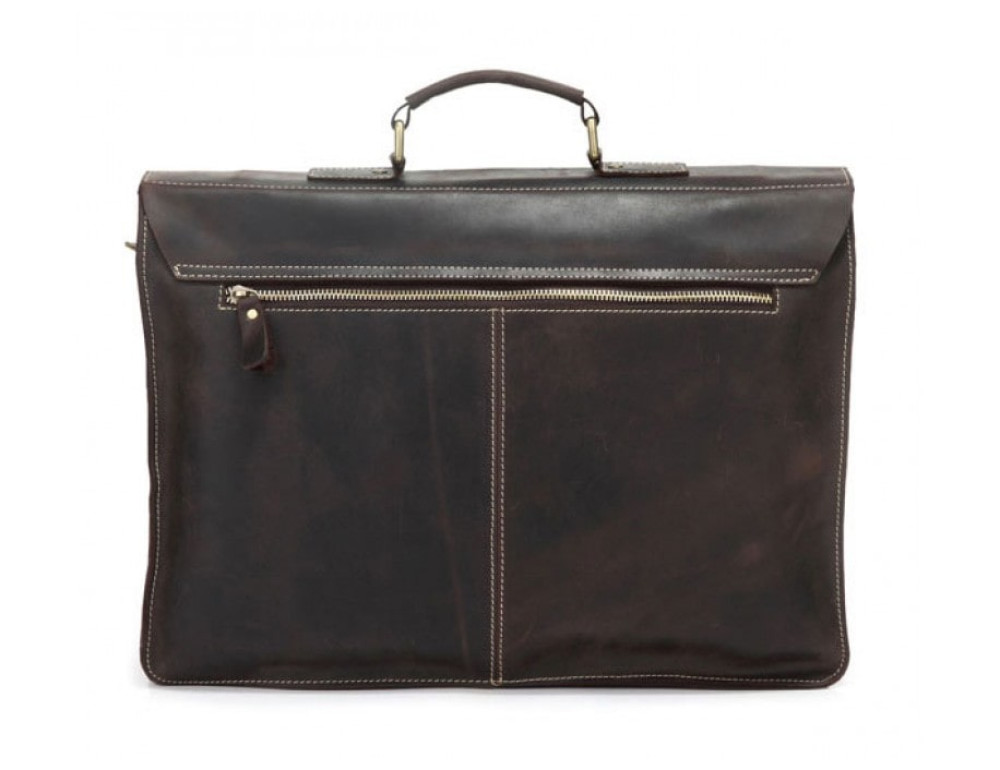 Шкіряний портфель TIDING BAG 7105R темно-коричневий - Фотографія № 3