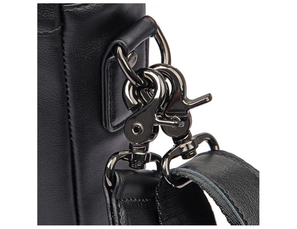 Чоловіча шкіряна сумка-месенджер TIDING BAG 7266A чорний - Фотографія № 9