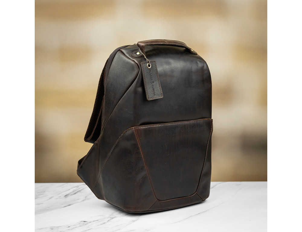 Міський шкіряний рюкзак коричневого Ashwood K47 brn - Фотографія № 7