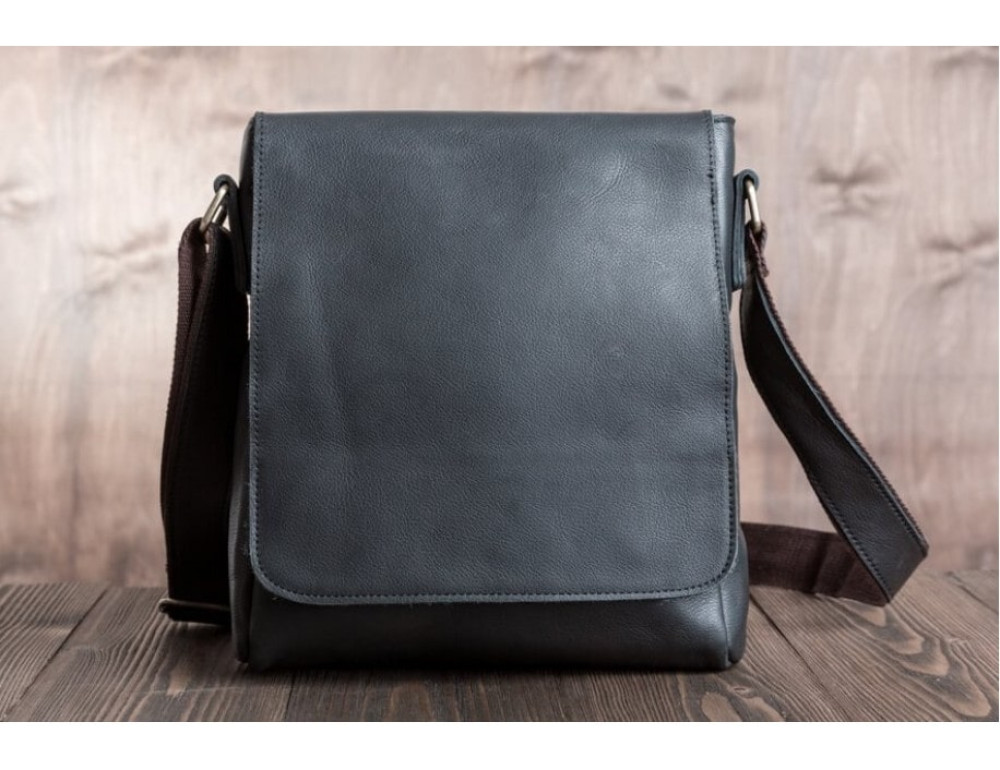 Шкіряний месенджер Tiding Bag G1157A чорна - Фотографія № 3