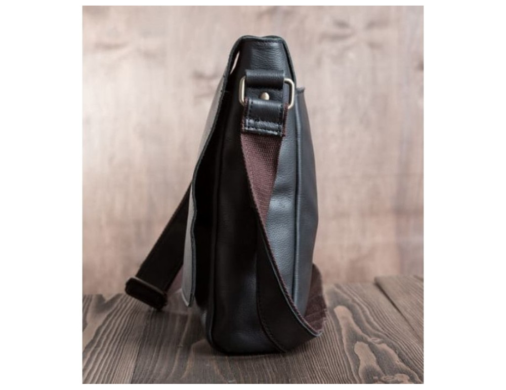Шкіряний месенджер Tiding Bag G1157A чорна - Фотографія № 4