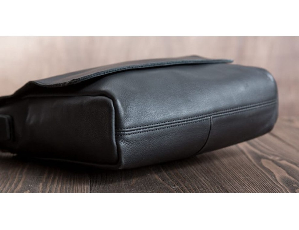 Шкіряний месенджер Tiding Bag G1157A чорна - Фотографія № 6