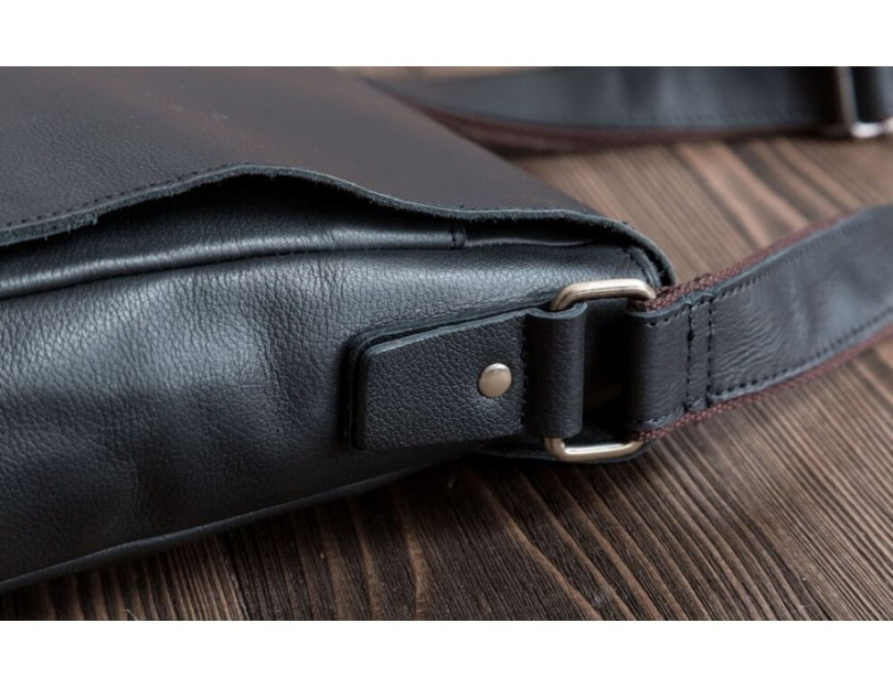 Шкіряний месенджер Tiding Bag G1157A чорна - Фотографія № 7
