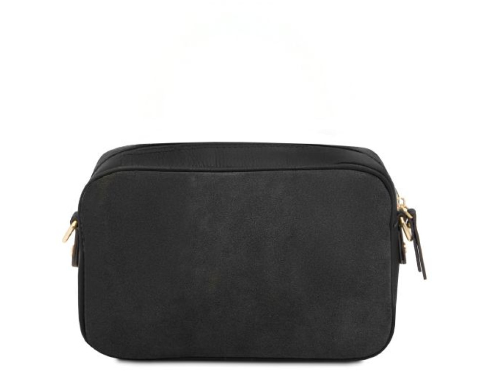 Жіноча замшева сумка через плече Tuscany Leather Chantilly TL142490, чорна - Фотографія № 3