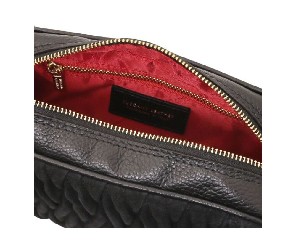 Жіноча замшева сумка через плече Tuscany Leather Chantilly TL142490, чорна - Фотографія № 6